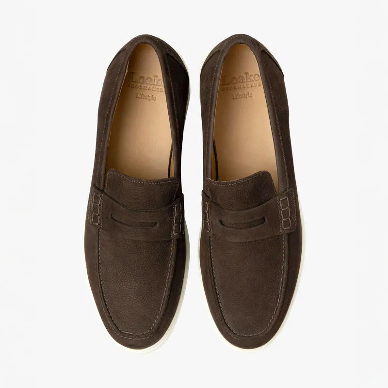 LOAKE Como Loafers in Dark Brown