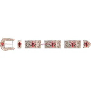 Los Altos Buckle Set Gold Bracket Set With Cross Stones