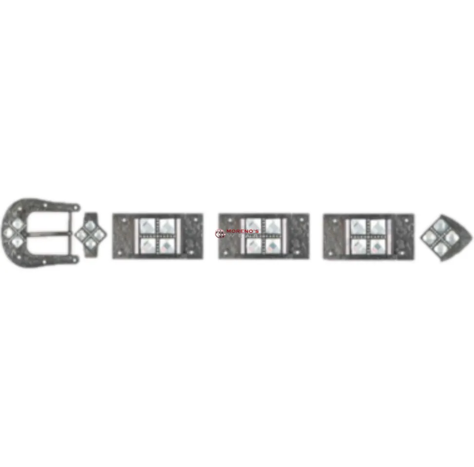 Los Altos Dark Silver Buckle Set With 4 Stones
