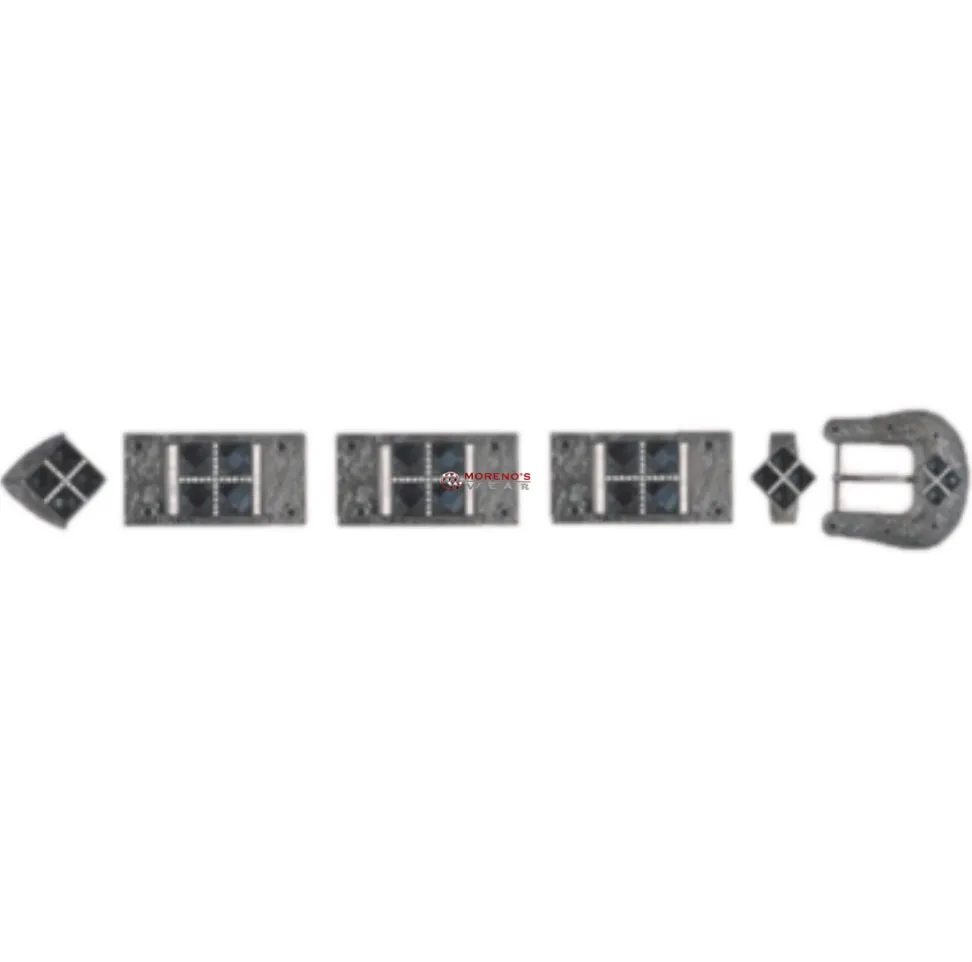 Los Altos Dark Silver Buckle Set With 4 Stones