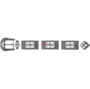 Los Altos Dark Silver Buckle Set With 4 Stones