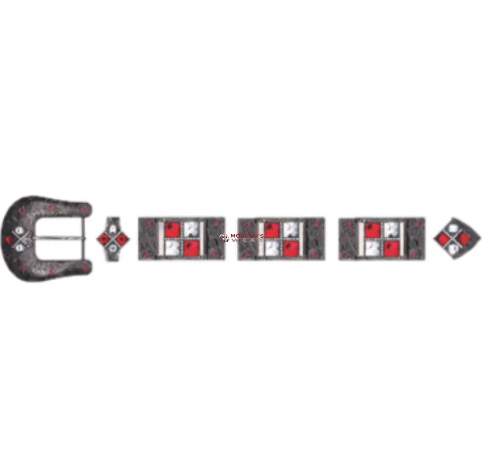Los Altos Dark Silver Buckle Set With 4 Stones