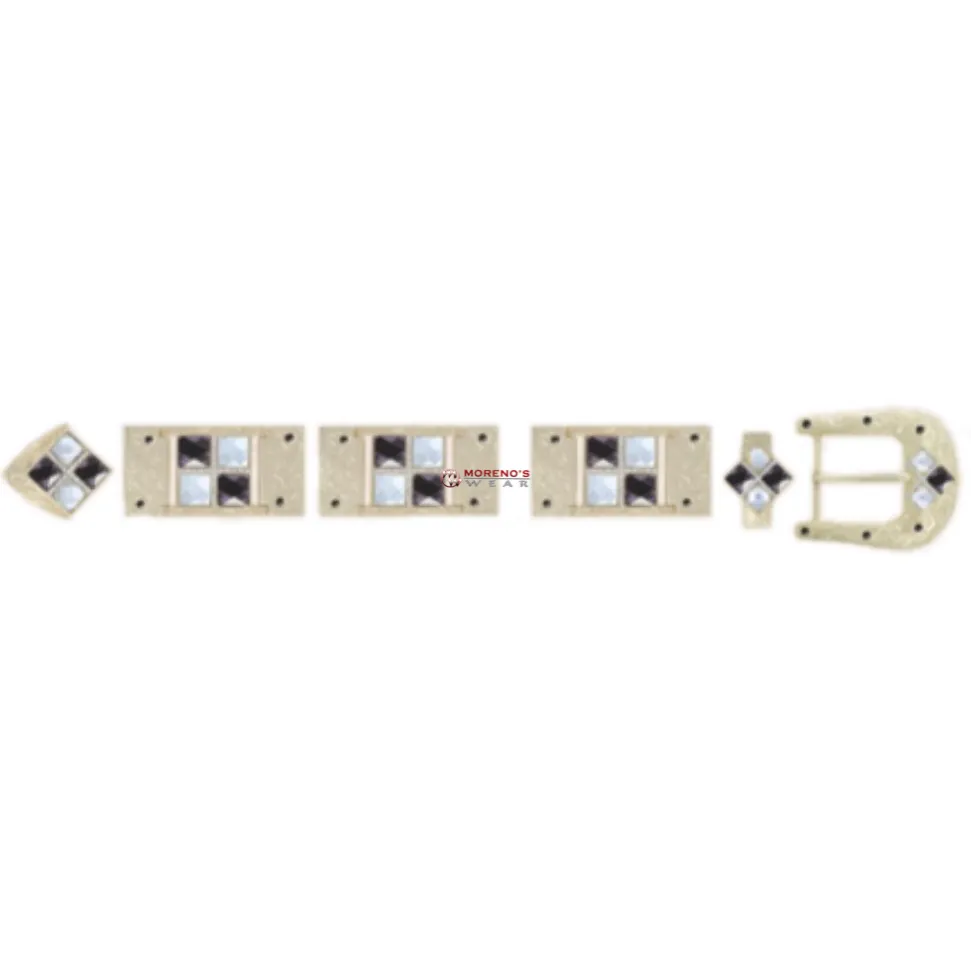 Los Altos Gold Buckle Set With 4 Stones