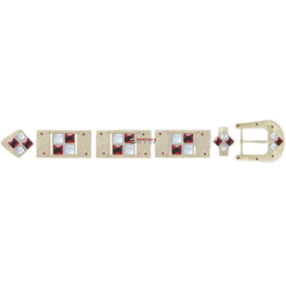 Los Altos Gold Buckle Set With 4 Stones