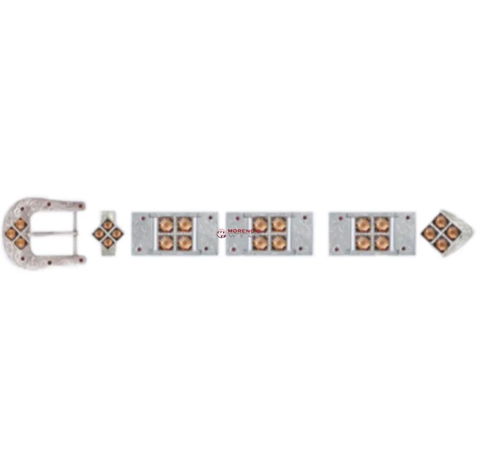 Los Altos Silver Buckle Set With 4 Stones
