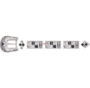 Los Altos Silver Buckle Set With 4 Stones
