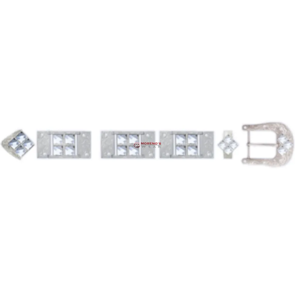 Los Altos Silver Buckle Set With 4 Stones