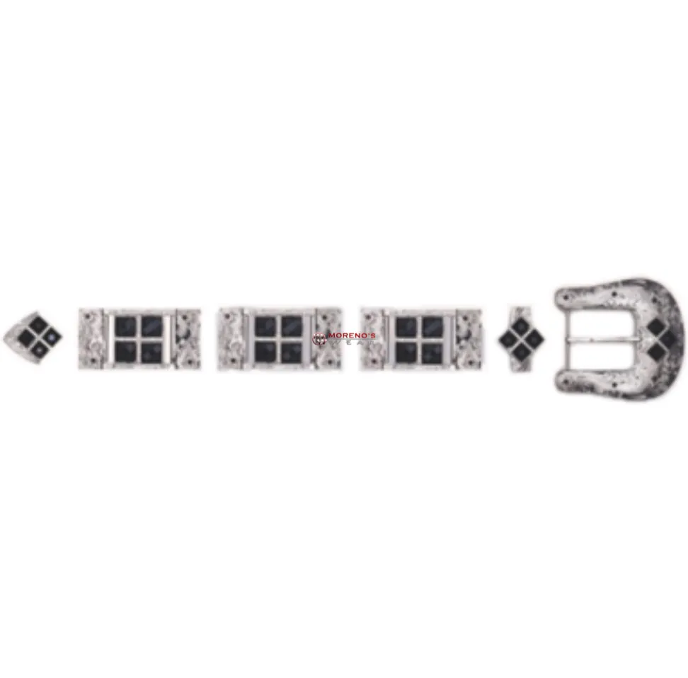 Los Altos Silver Buckle Set With 4 Stones