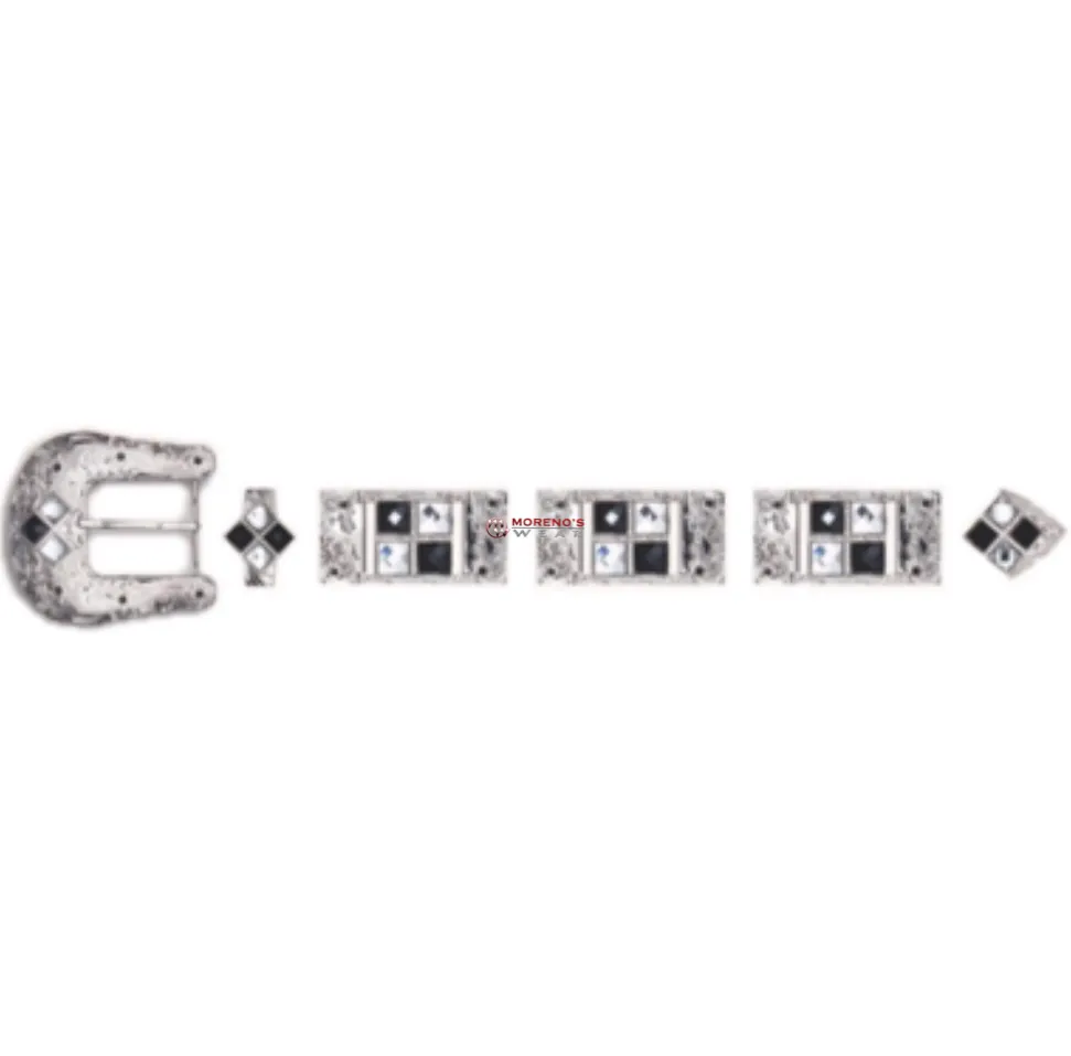 Los Altos Silver Buckle Set With 4 Stones