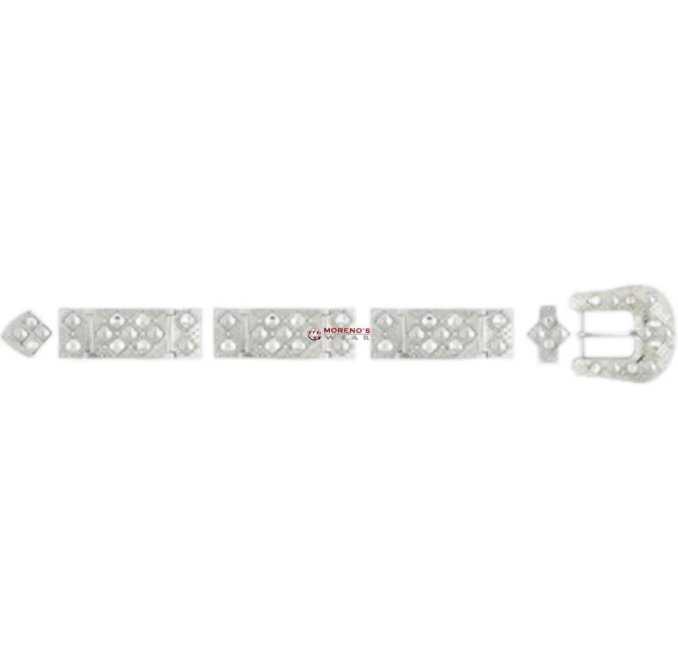 Los Altos Silver Long Buckle Set With Stones