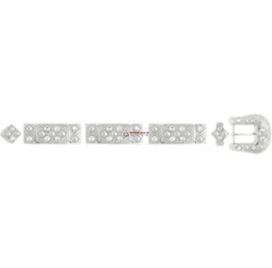 Los Altos Silver Long Buckle Set With Stones