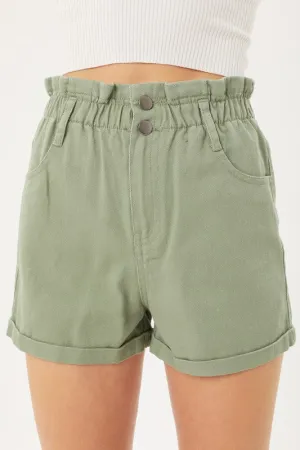 Love Tree Double Buttoned Waistband Denim Shorts