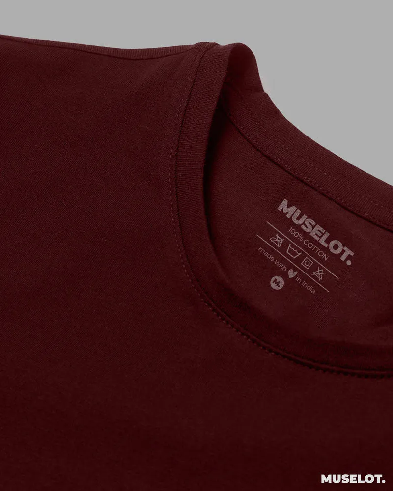 Maroon t shirt crop top