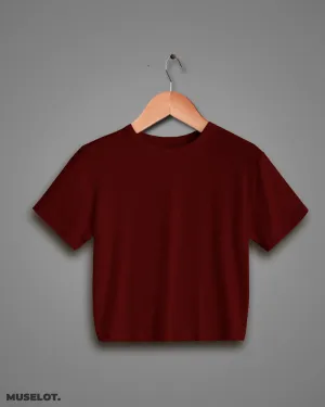 Maroon t shirt crop top