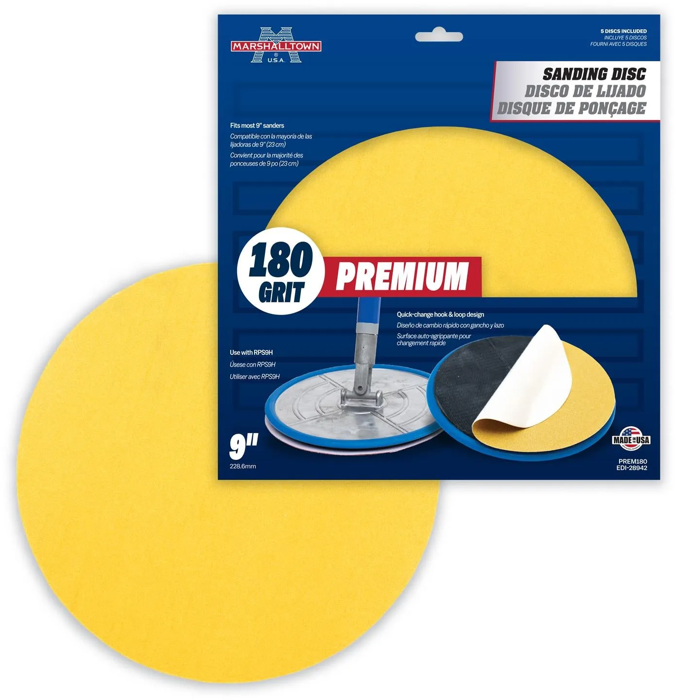 Marshalltown 9" Round Premium Grade Drywall Sanding Discs (5 Pack)
