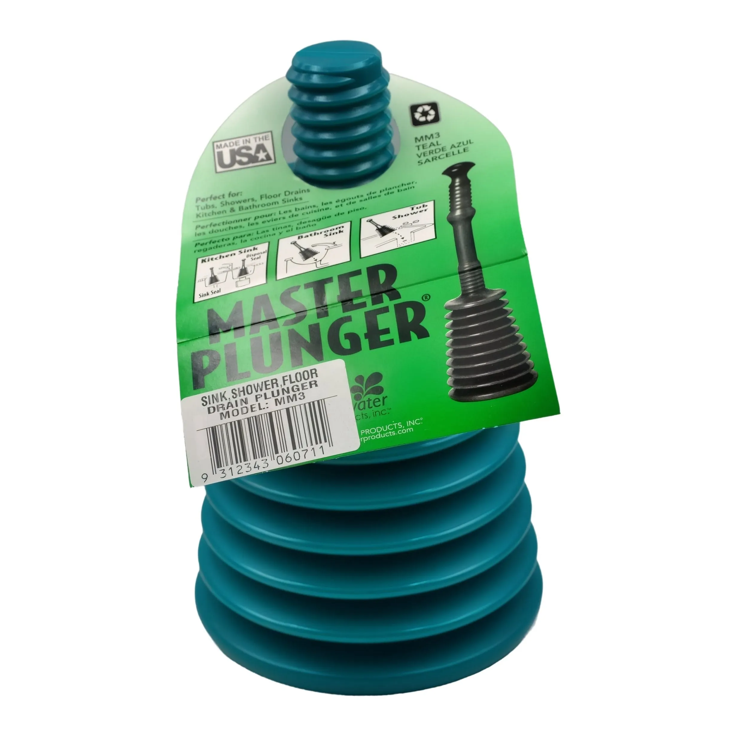 Master Mini Plunger MM3 for Showers, Sinks, and Floor Drains 450mm