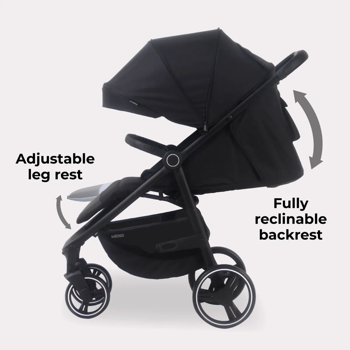 MB160 Plus Pushchair - Black Leopard