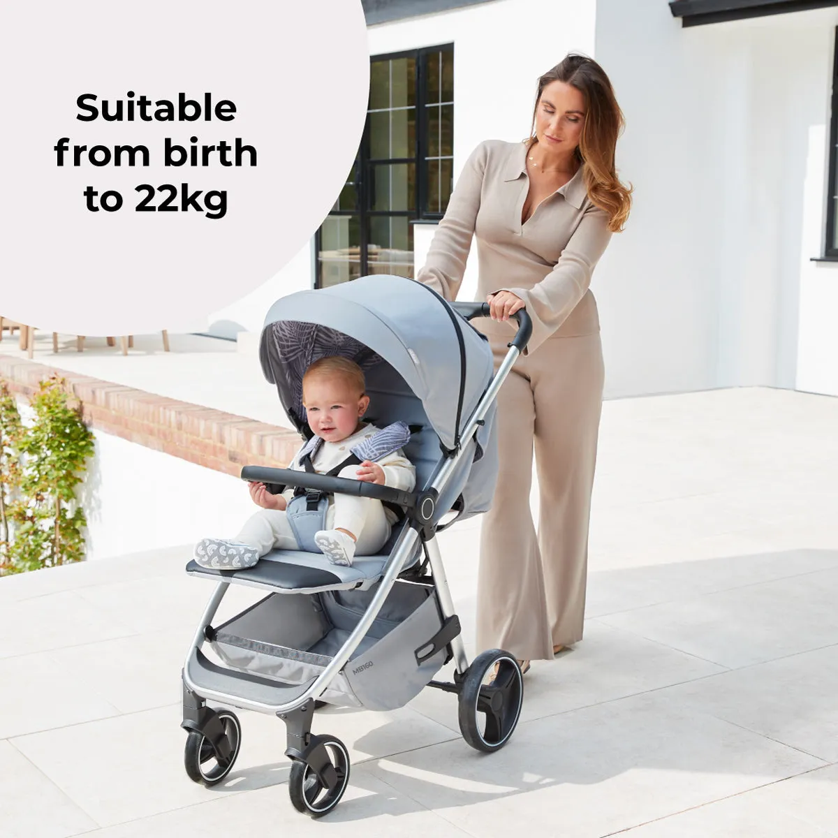 MB160 Plus Pushchair - Grey Tropical
