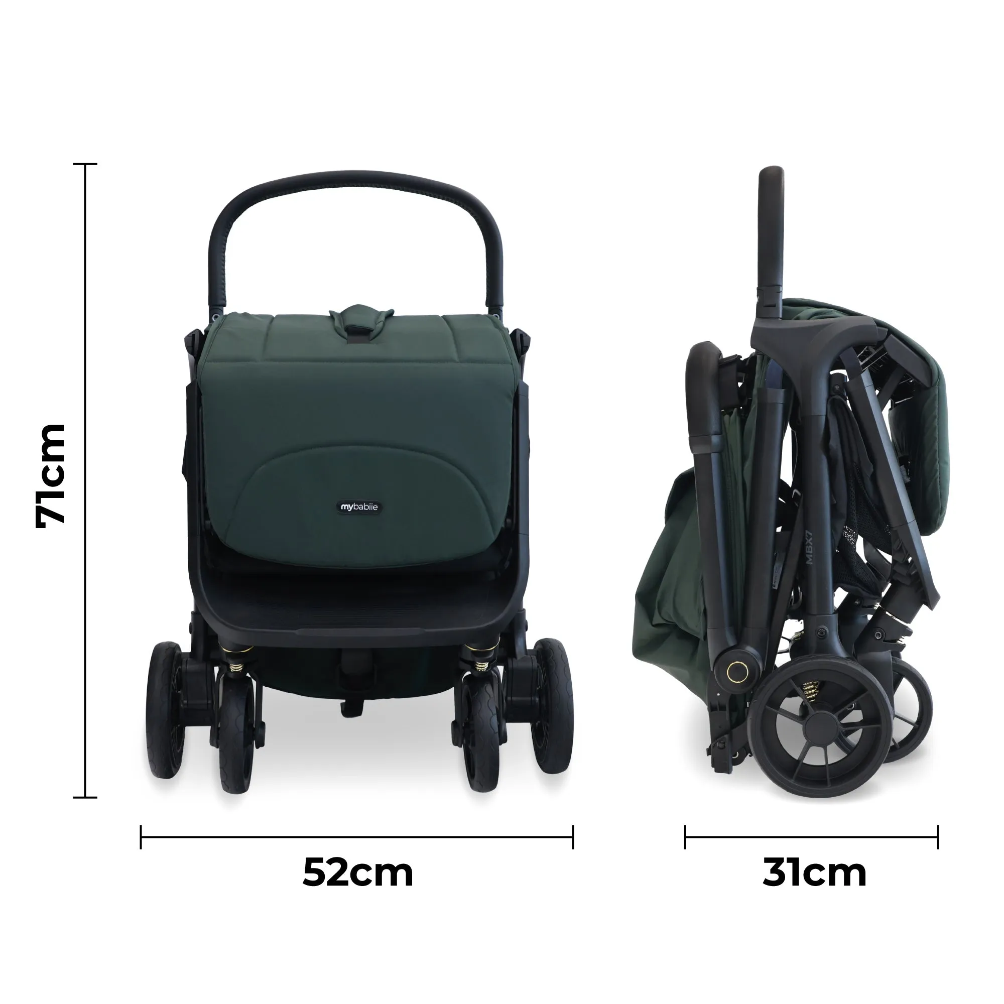 MBX7 Auto-Fold Stroller - Forest Green