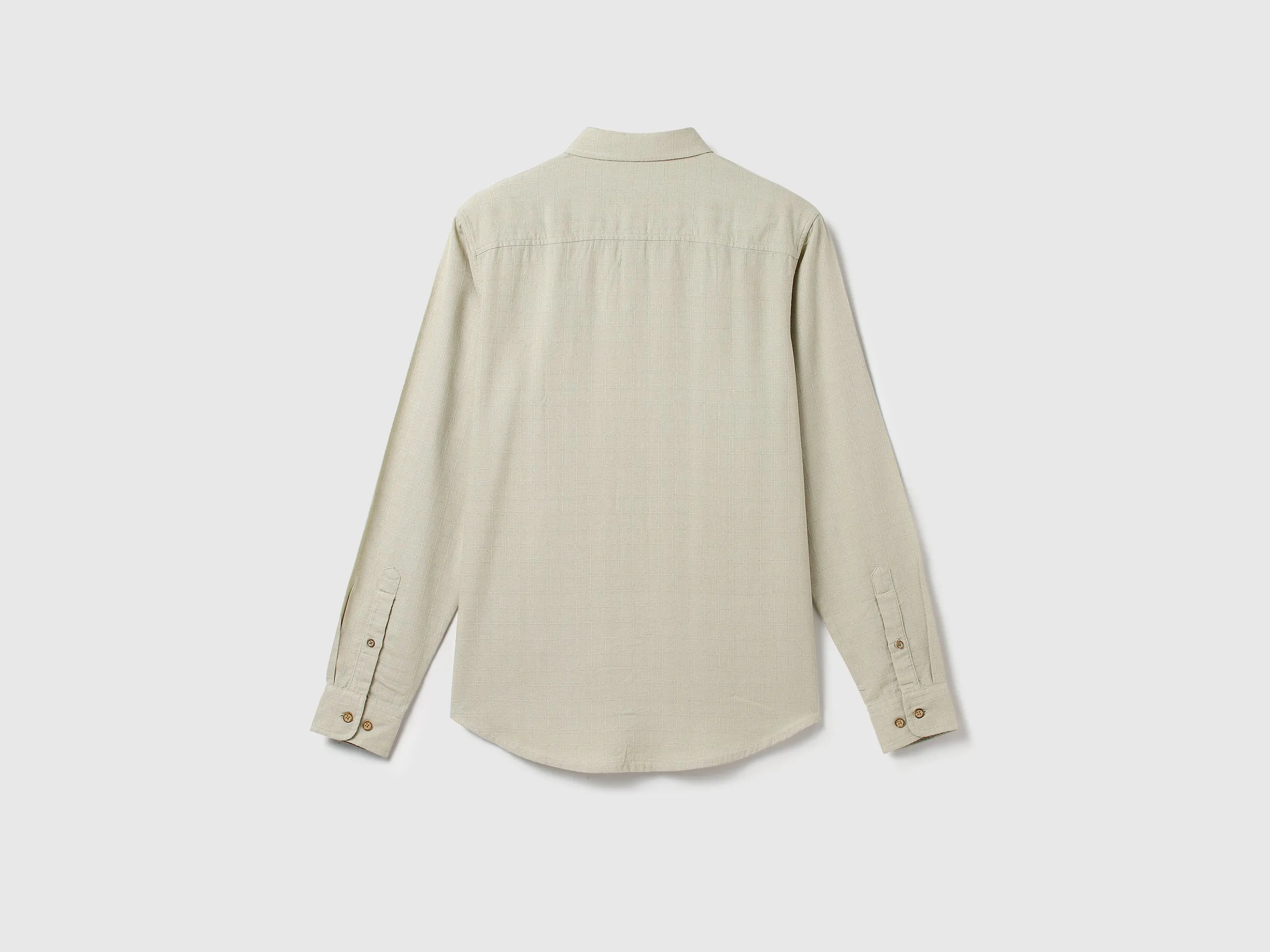 Men Checked Spread Collar Shirt