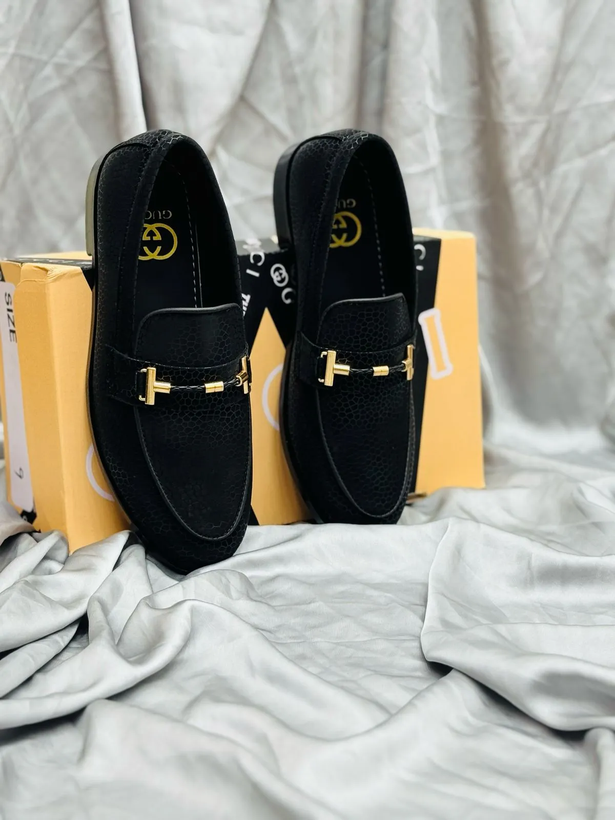 Men’s Luxury Suede Loafers with Gold Buckle