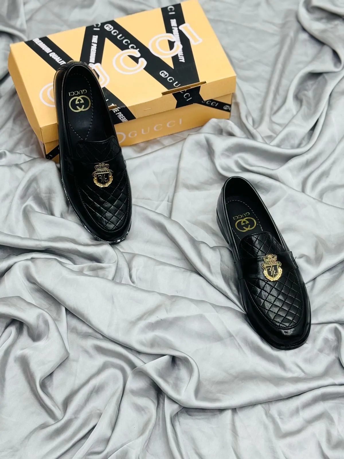 Men's Luxury Suede Loafers with Gold Buckle