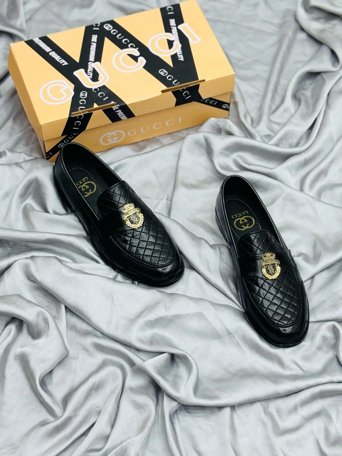 Men's Luxury Suede Loafers with Gold Buckle