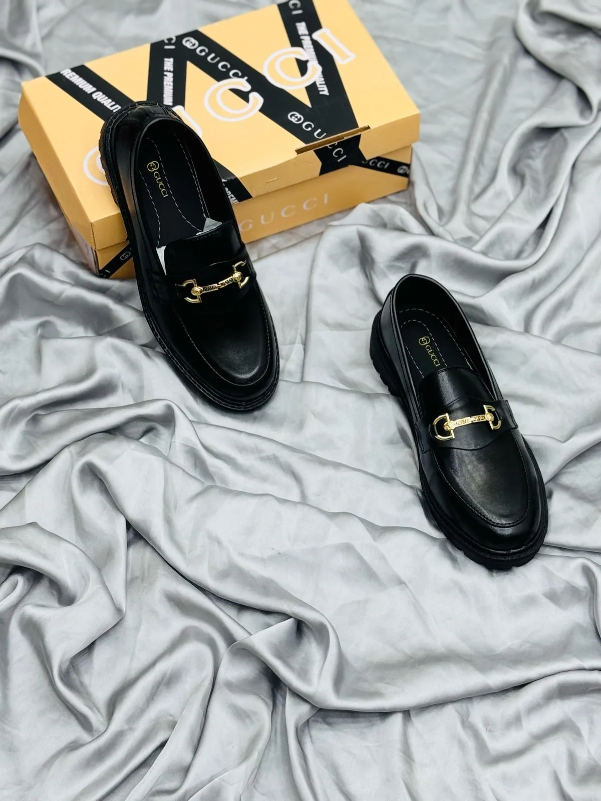 Men's Luxury Suede Loafers with Gold Buckle