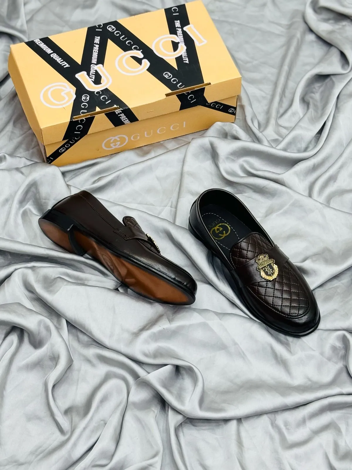 Men's Luxury Suede Loafers with Gold Buckle