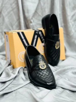 Men's Luxury Suede Loafers with Gold Buckle