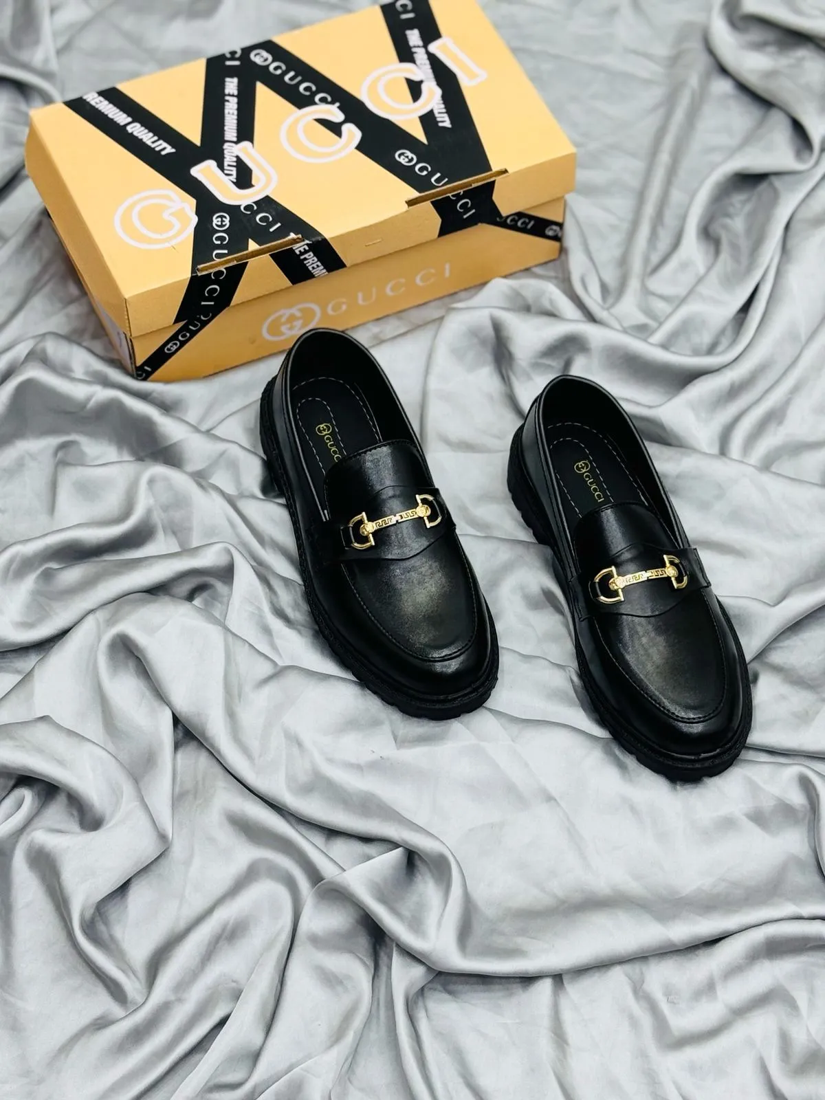 Men's Luxury Suede Loafers with Gold Buckle