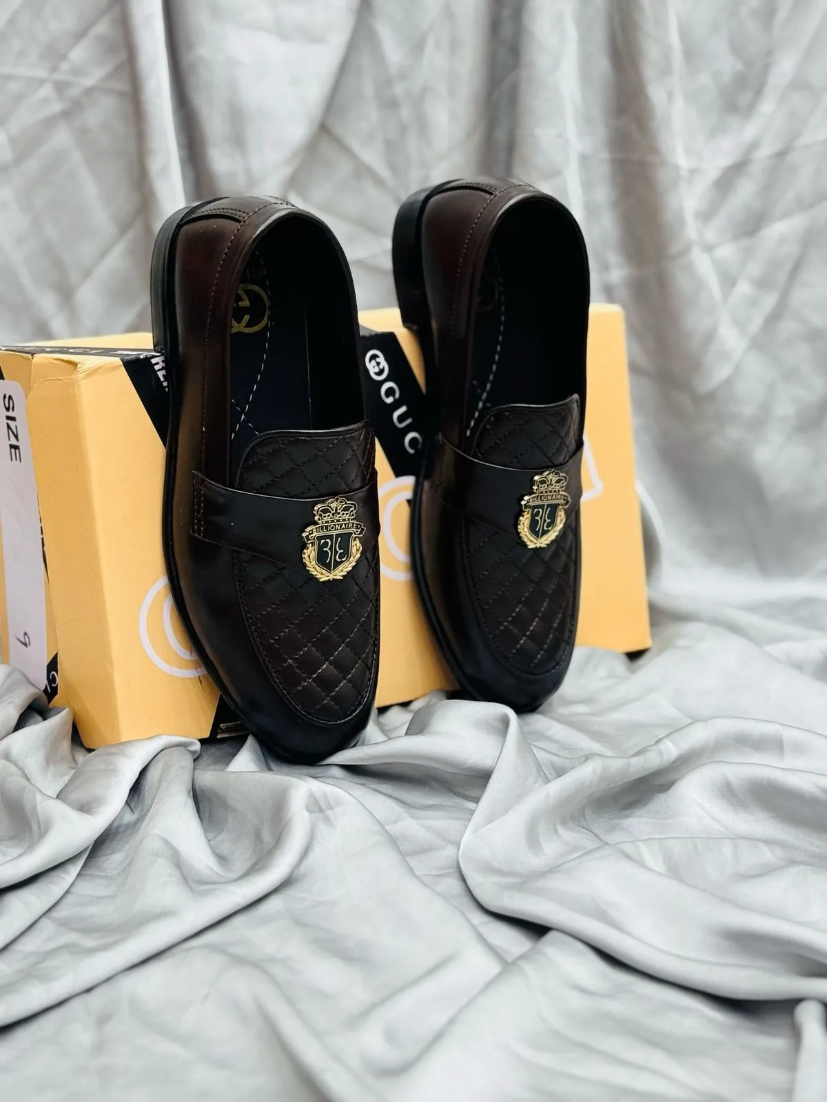 Men's Luxury Suede Loafers with Gold Buckle