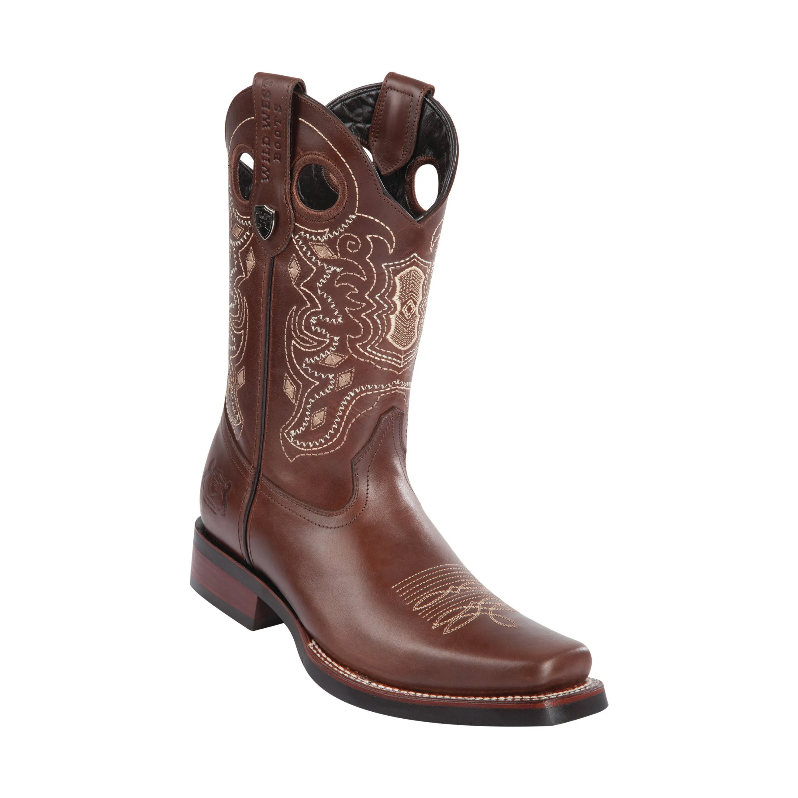 Men's Wild West PullUp With Rubber Sole Boots Square Toe