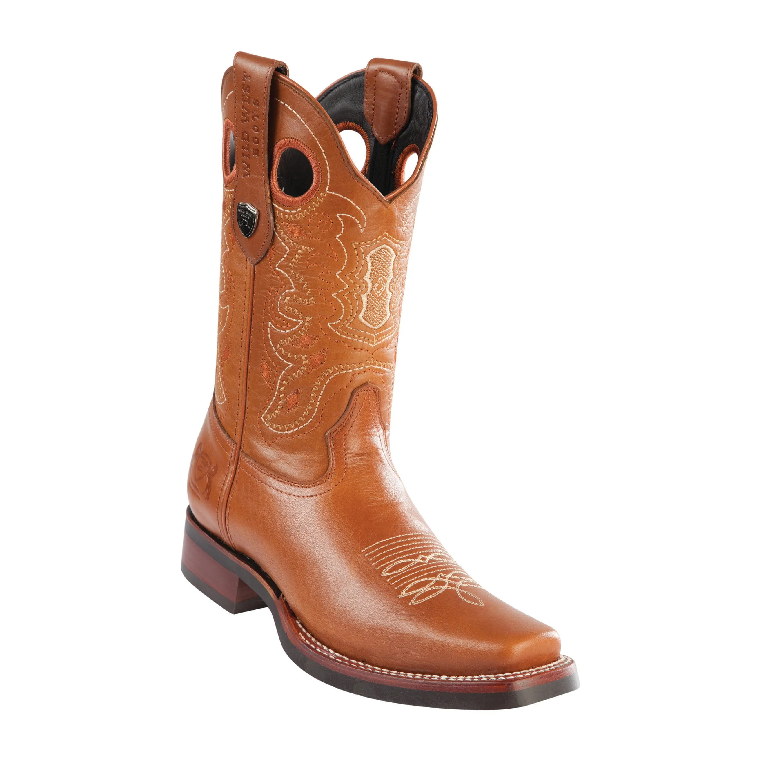 Men's Wild West PullUp With Rubber Sole Boots Square Toe