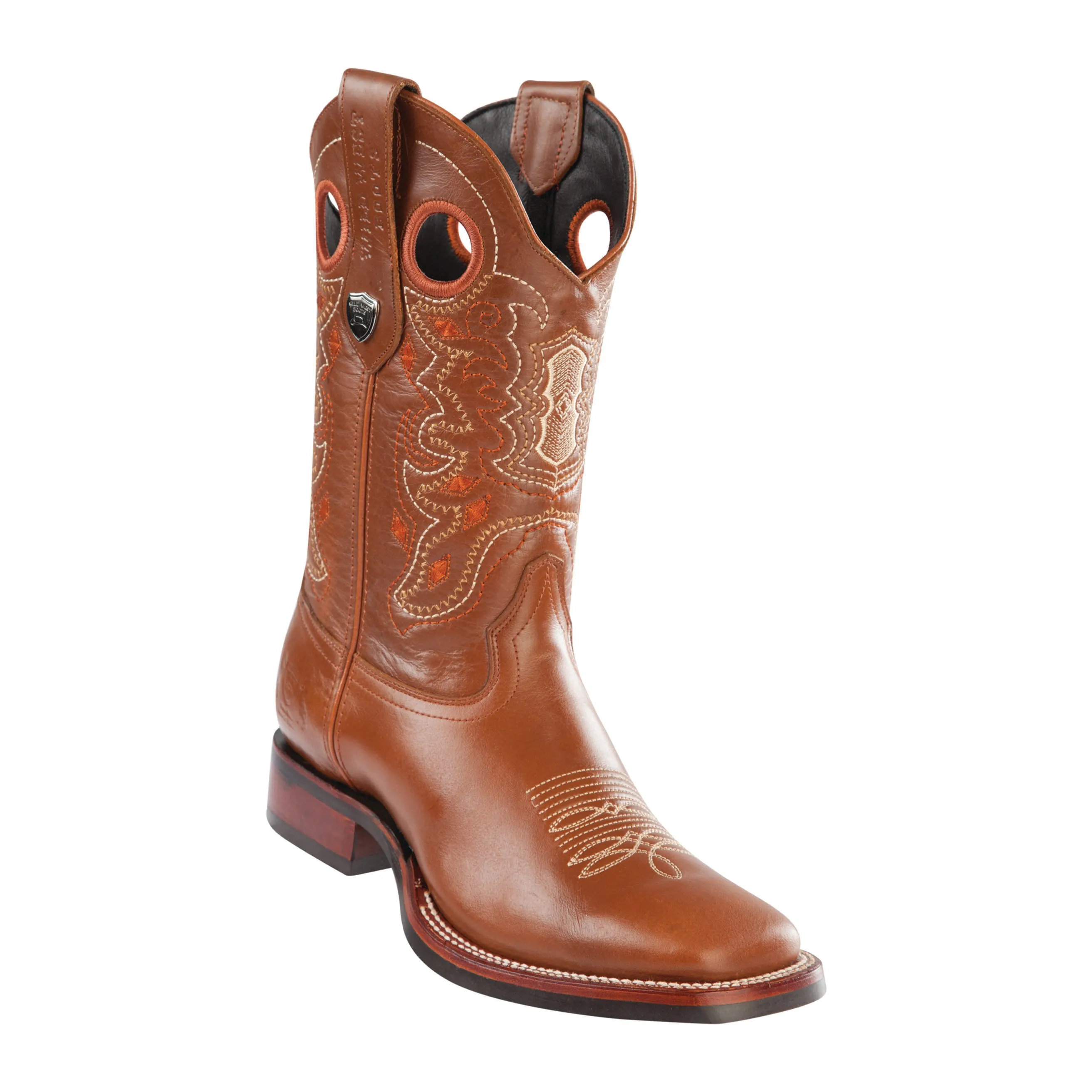 Men's Wild West PullUp With Rubber Sole Boots Wide Square Toe