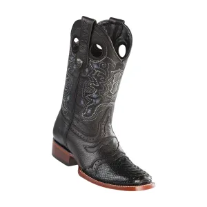 Men's Wild West Python Saddle Boots Wide Square Toe