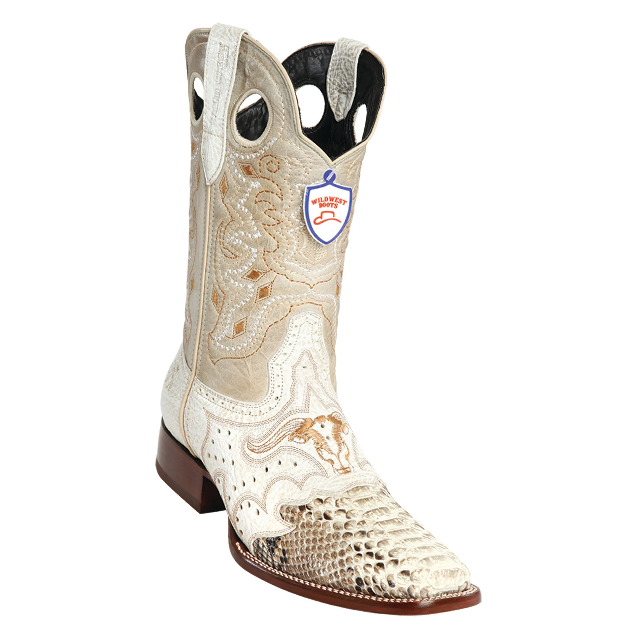 Men's Wild West Python With Saddle Boots Square Toe