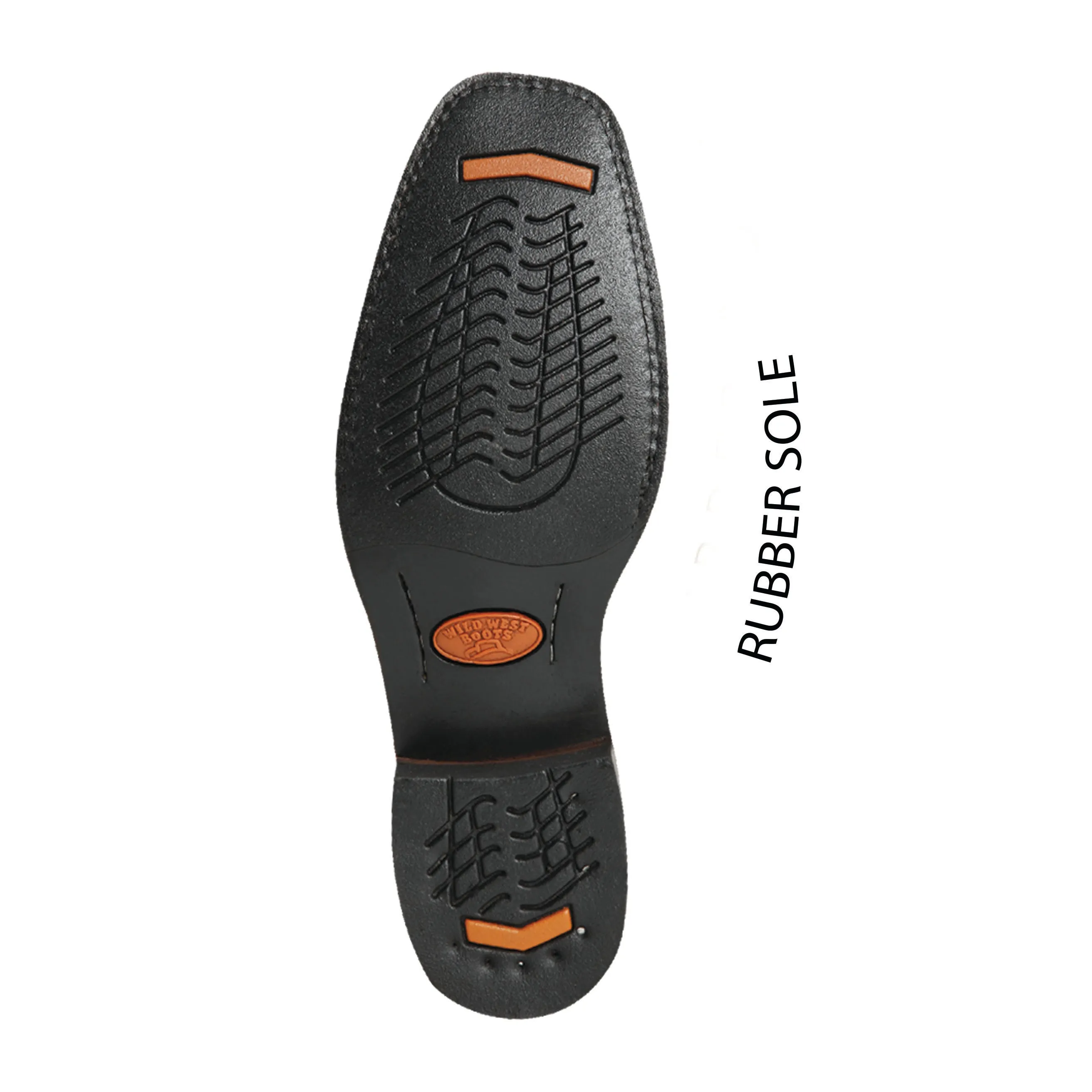 Men's Wild West Rage Saddle With Rubber Sole Boots Square Toe