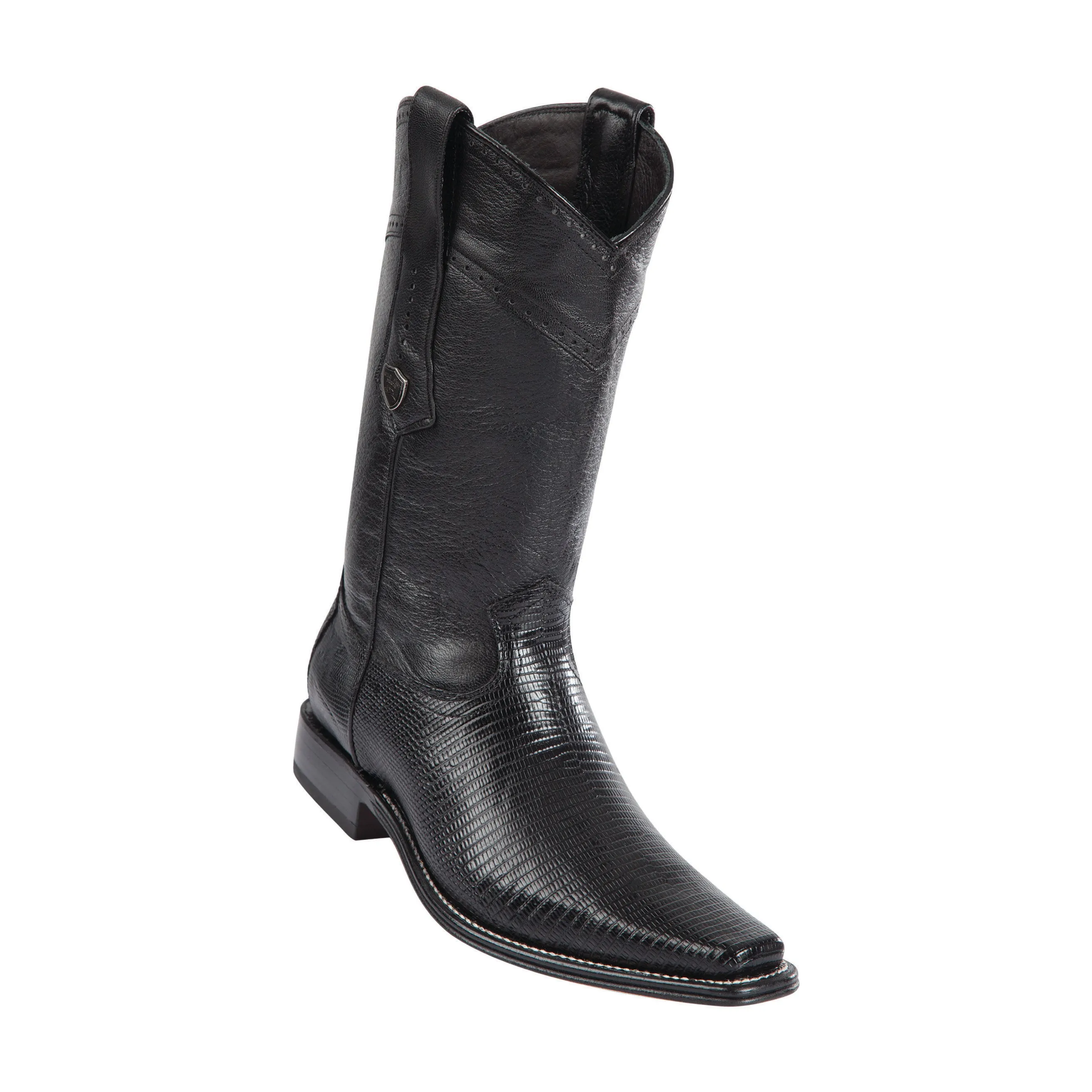 Men's Wild West Ring Lizard Boots European Square Toe