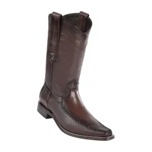 Men's Wild West Ring Lizard With Deer Boots European Square Toe
