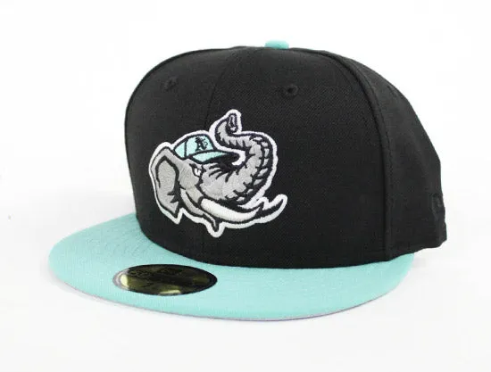 Modesto Athletics New Era 59FIFTY Fitted Hat (Nike Air Foamposite Pro Island Green 2017 Aqua Black Gray Under Brim)