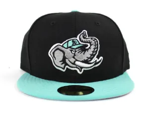 Modesto Athletics New Era 59FIFTY Fitted Hat (Nike Air Foamposite Pro Island Green 2017 Aqua Black Gray Under Brim)