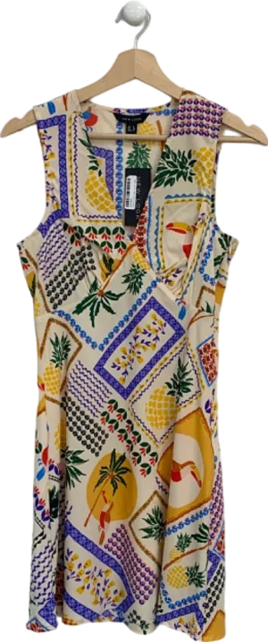New Look Multicolour Tropical V Front Slip UK 8