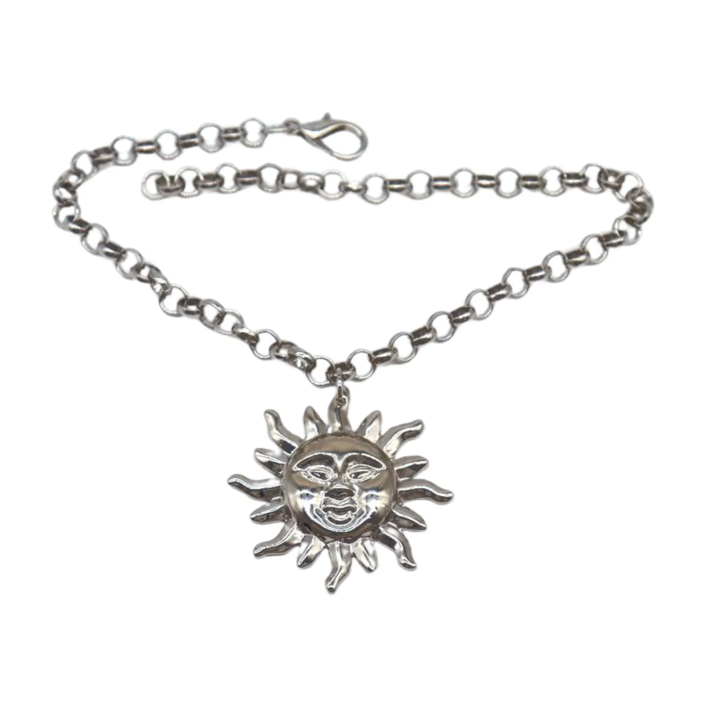 New Women Silver Metal Chain Boot Bracelet Shoe Sun Charm