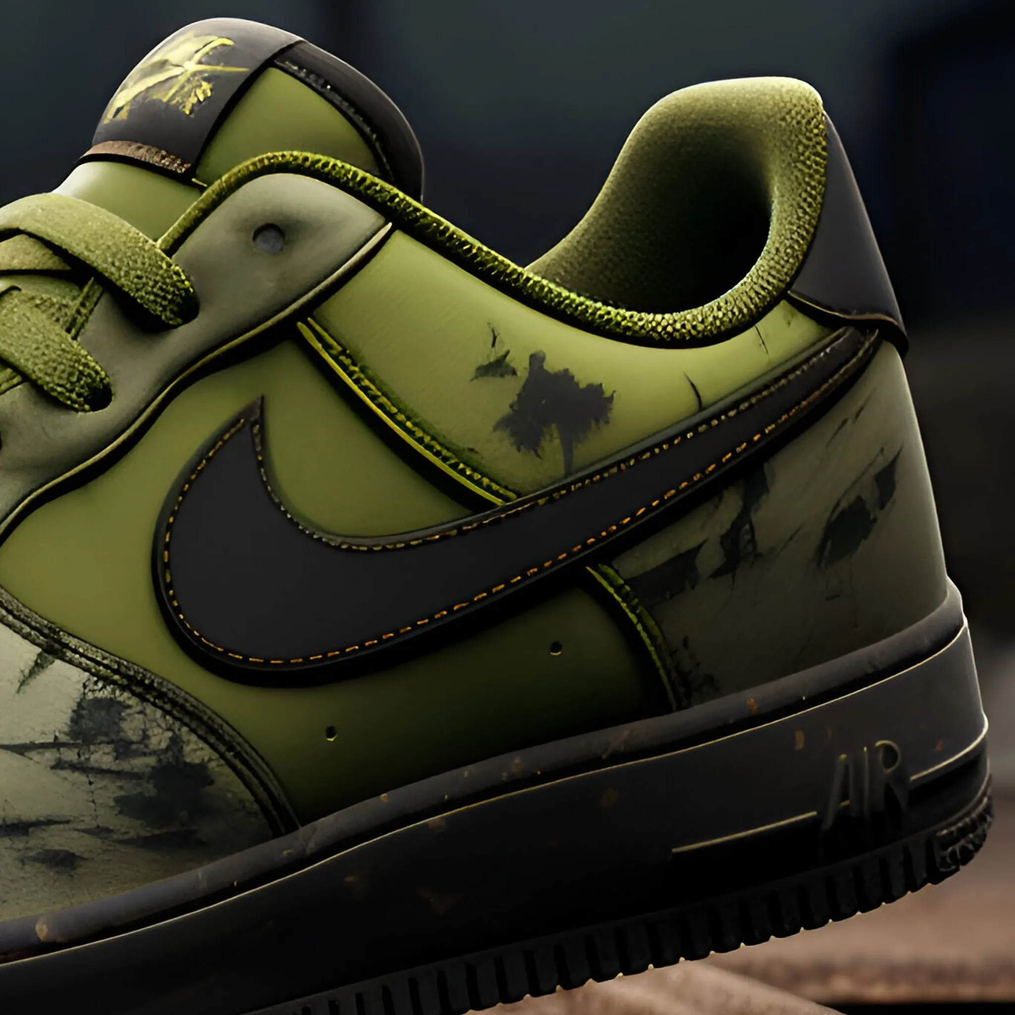 Nike Air Force 1 Custom Sneakers | Dystopian | Green