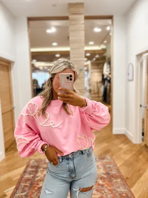 Pearlie Heart Pink Sweatshirt