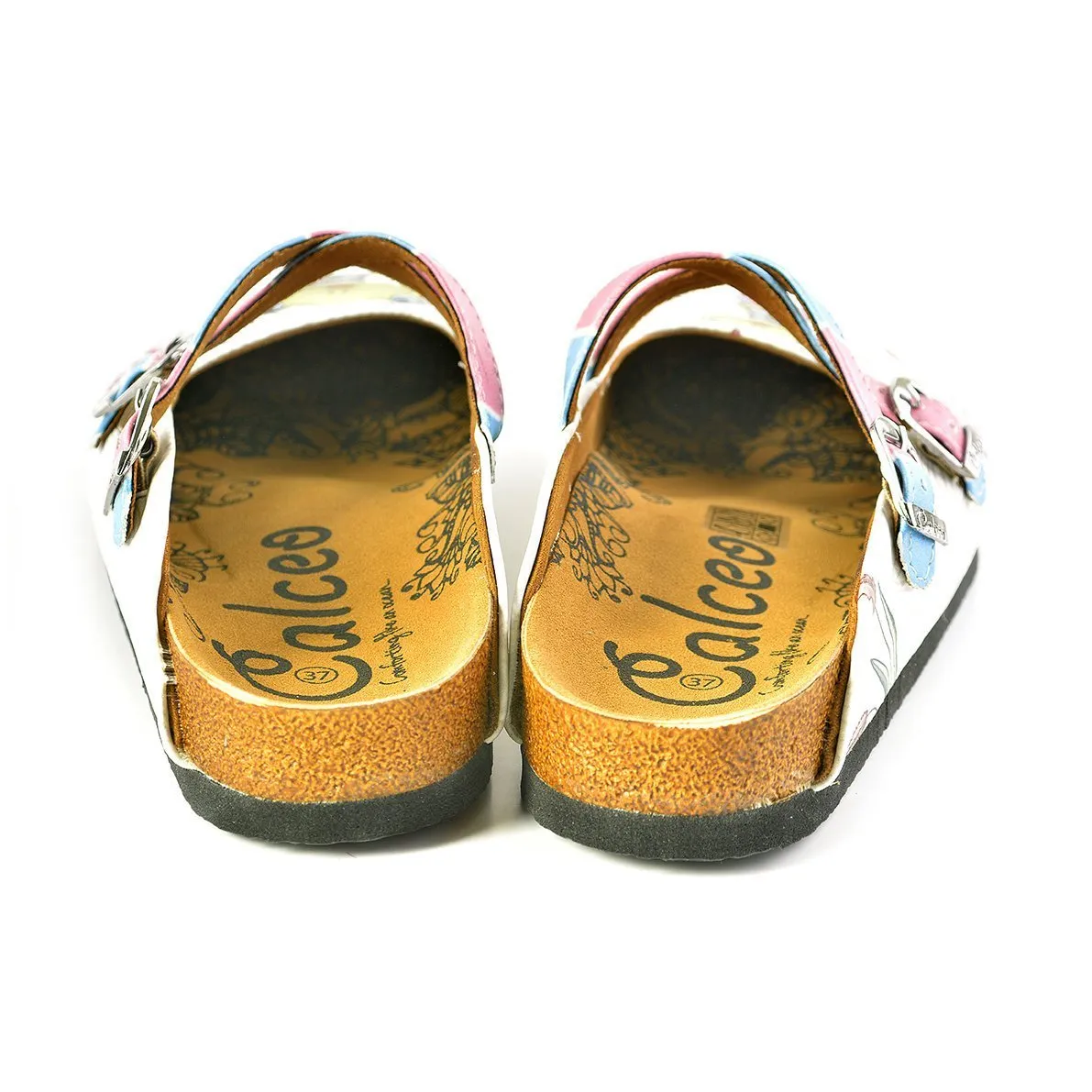 Pink, Blue Colored Striped and Love Frog Patterned Clogs - WCAL148