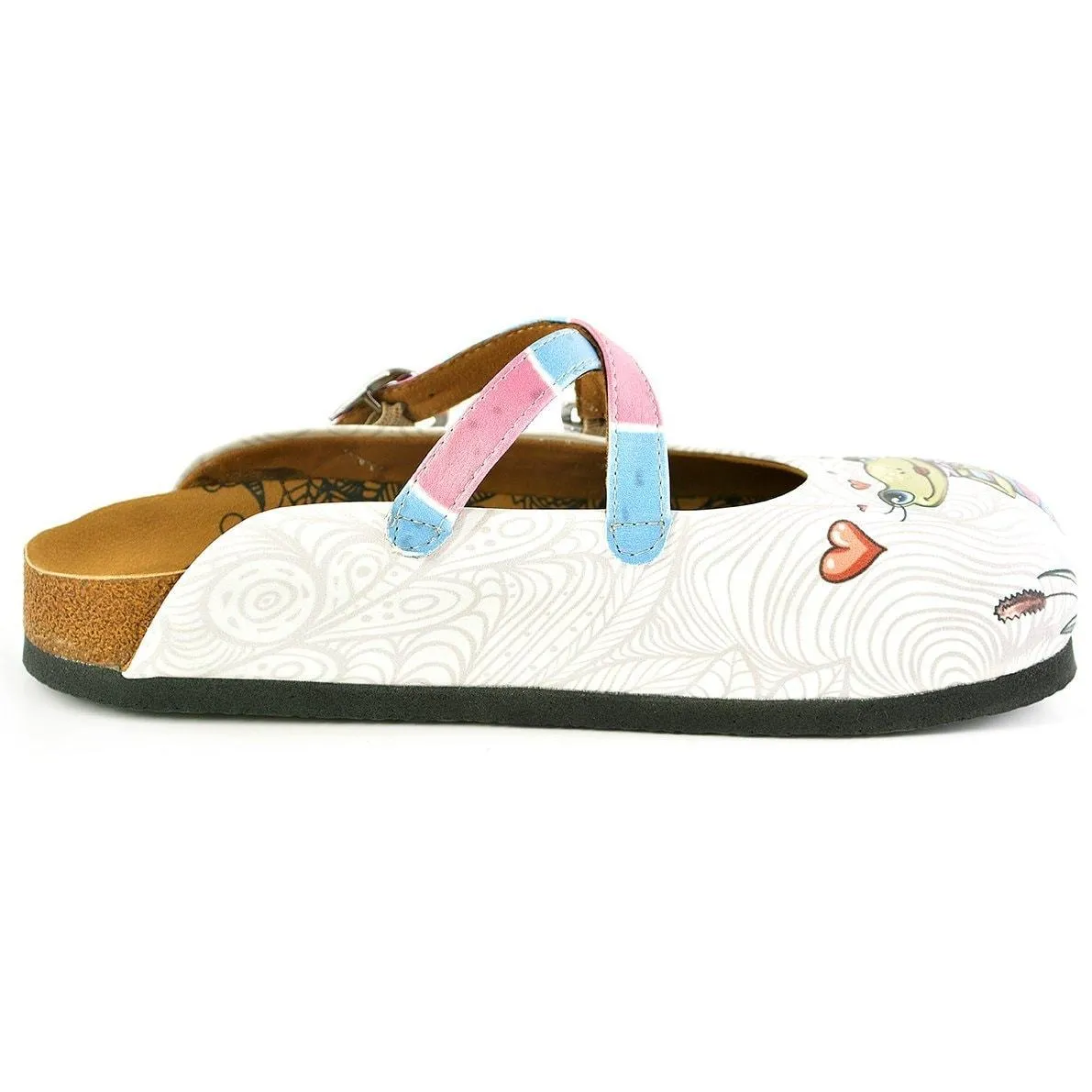 Pink, Blue Colored Striped and Love Frog Patterned Clogs - WCAL148