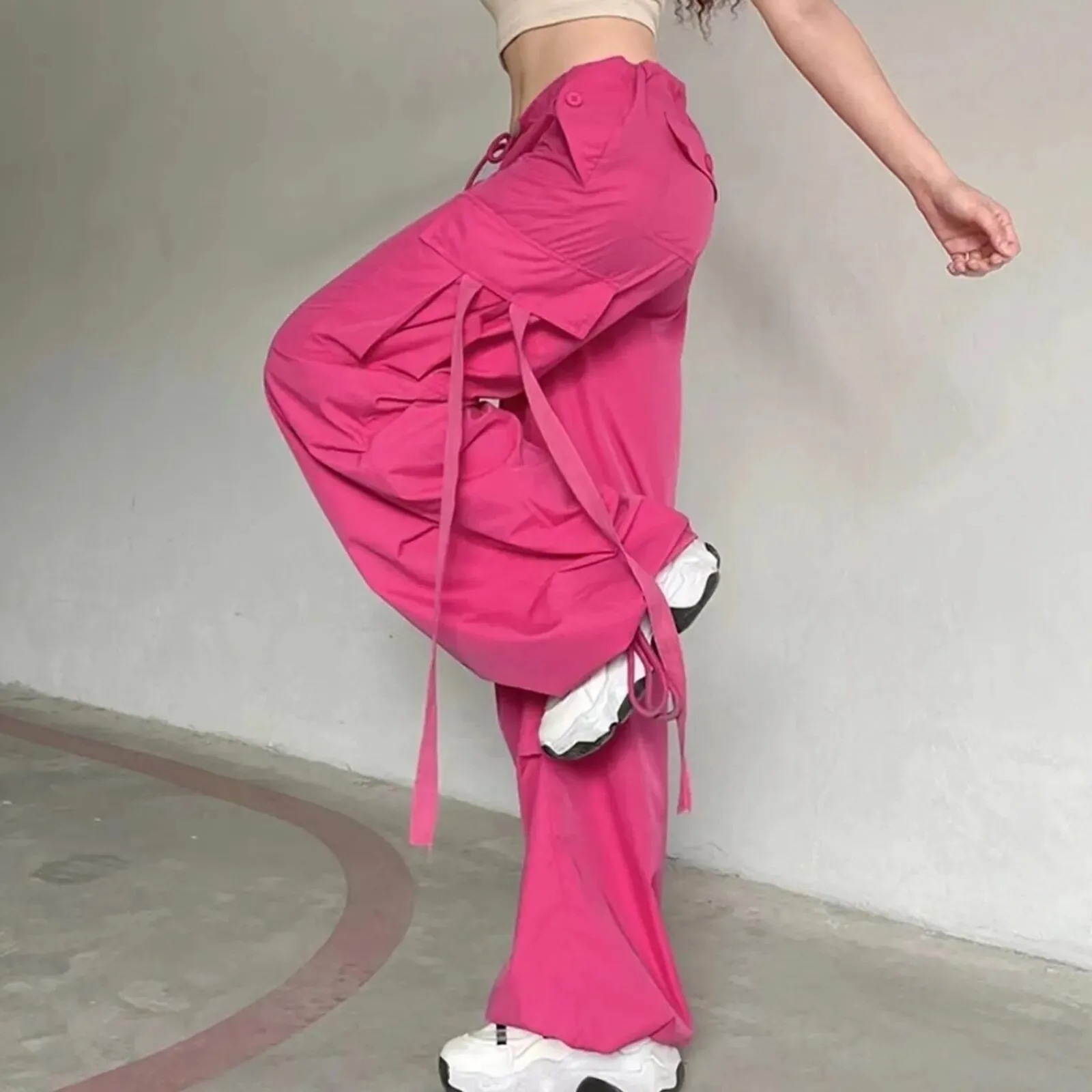 Pink/Black Tasseled Kpop Pants