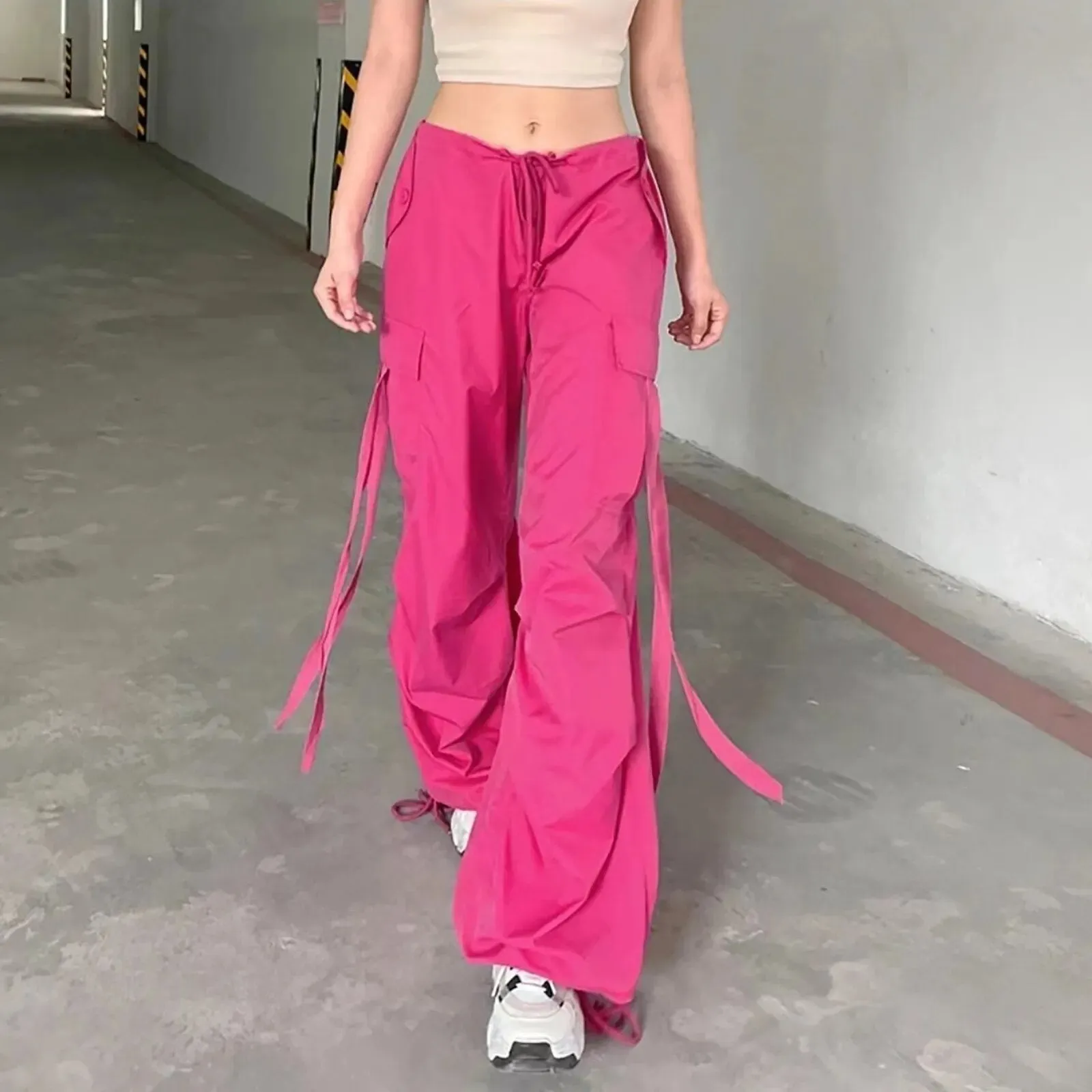 Pink/Black Tasseled Kpop Pants